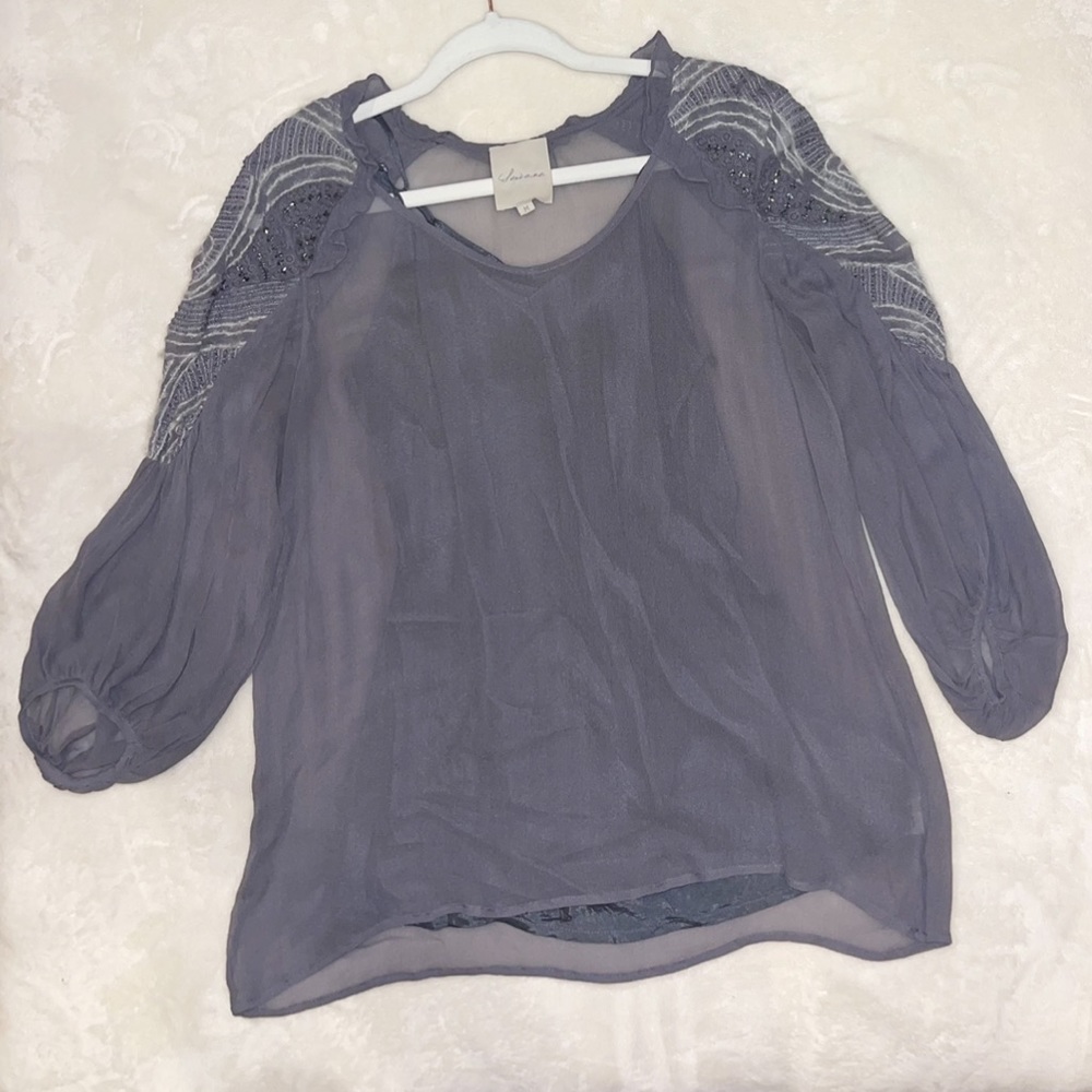 Saivana silk embellished blouse with matching camisole
